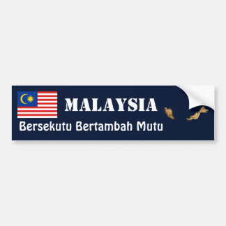 Malaysia Flag + Map Bumper Sticker