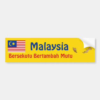 Malaysia Flag + Map Bumper Sticker