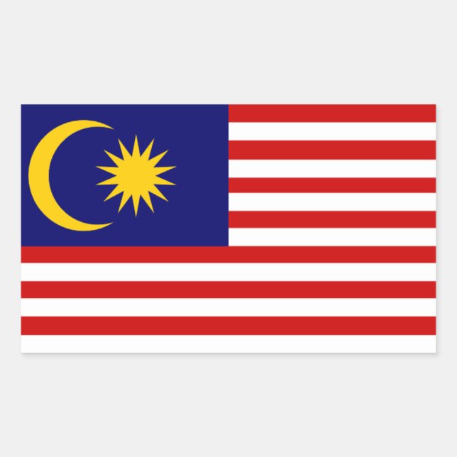 Malaysia: Flag of Malaysia Sticker (Front)