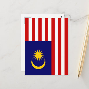 Malaysia flag postcard