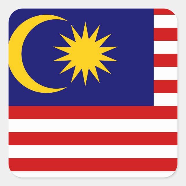 Malaysia Flag Square Sticker (Front)