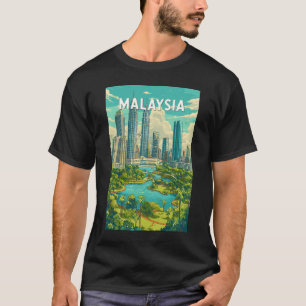 Malaysia Illustration Travel Art Vintage T-Shirt