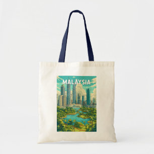 Malaysia Illustration Travel Art Vintage Tote Bag