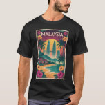 Malaysia Landscape Illustration Travel Art Vintage T-Shirt<br><div class="desc">Malaysia retro vector travel design. From Kuala Lumpur’s skyline and the cultural charm of Penang to the pristine beaches of Langkawi and wildlife-rich Borneo,  Malaysia offers an unforgettable mix of nature,  culture,  and adventure.</div>