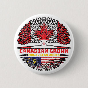 Malaysia Malaysian Canadian Canada Tree Roots Flag 2 Inch Round Button