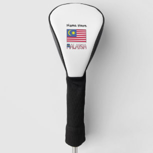 Malaysia Malaysian Flag Black Personalization Golf Head Cover