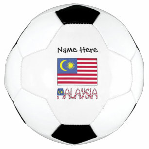 Malaysia Malaysian Flag Black Personalization Soccer Ball