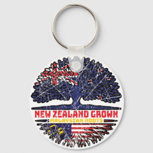 Malaysia Malaysian New Zealander New Zealand Tree Keychain