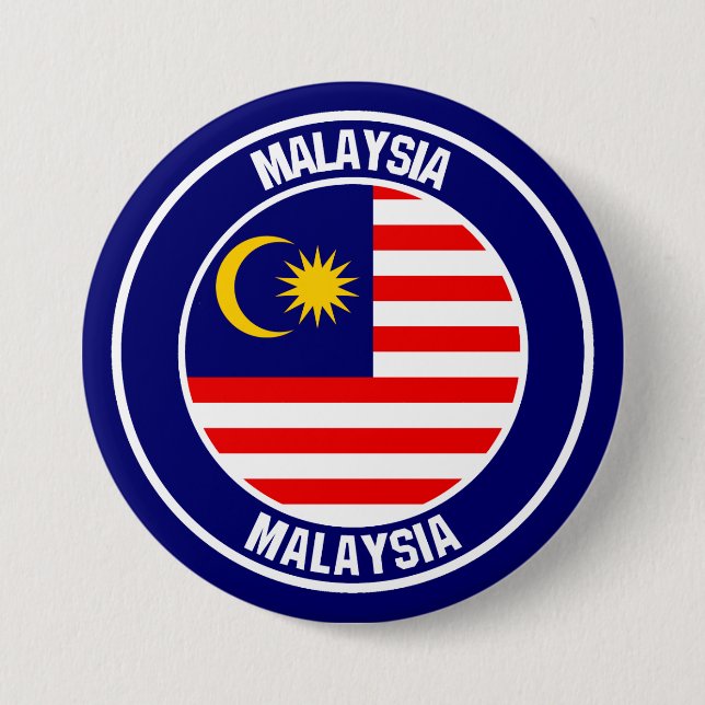 Malaysia Round Emblem 3 Inch Round Button (Front)