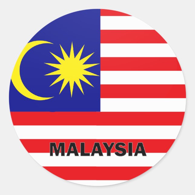 Malaysia Roundel quality Flag Classic Round Sticker (Front)