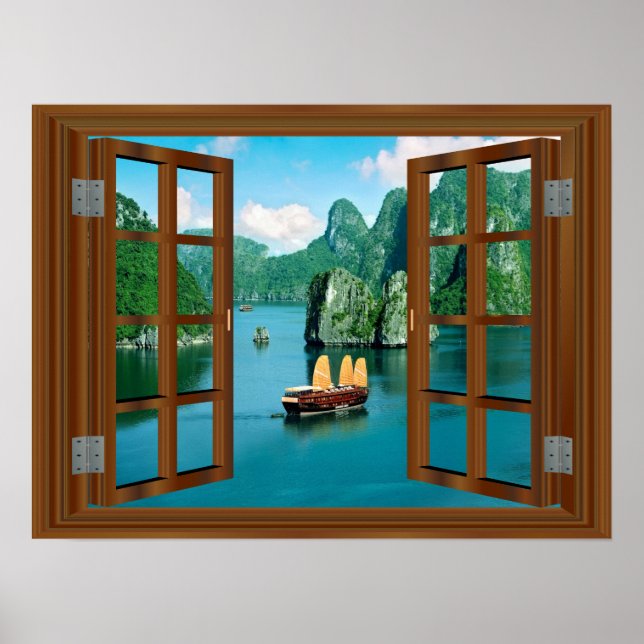 Malaysia Sailboat 🍂 Fake Window Frame Poster (Front)