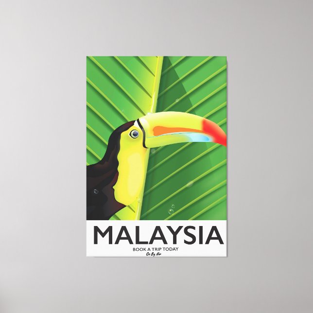 Malaysia Toucan travel poster Canvas Print (Front)