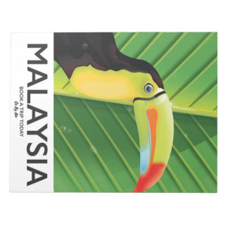 Malaysia Toucan travel poster Notepad