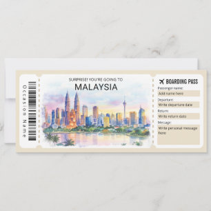 Malaysia Trip Boarding Pass Ticket Invitation