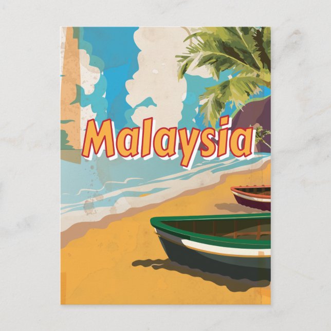 Malaysia Vintage vacation Poster Postcard (Front)