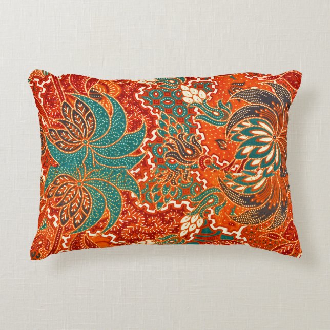 Malaysian Batik: Beautiful Art Pattern. Accent Pillow (Front)