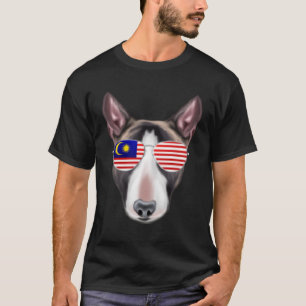 Malaysian Flag Miniature Bull Terrier Dog Malaysia T-Shirt