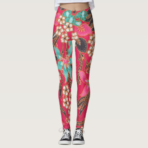Malaysian Indonesian Batik Art Pattern Leggings