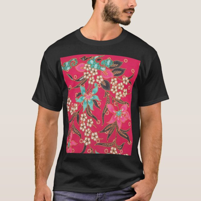 Malaysian Indonesian Batik Art Pattern T-Shirt (Front)