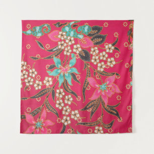 Malaysian Indonesian Batik Art Pattern Tapestry