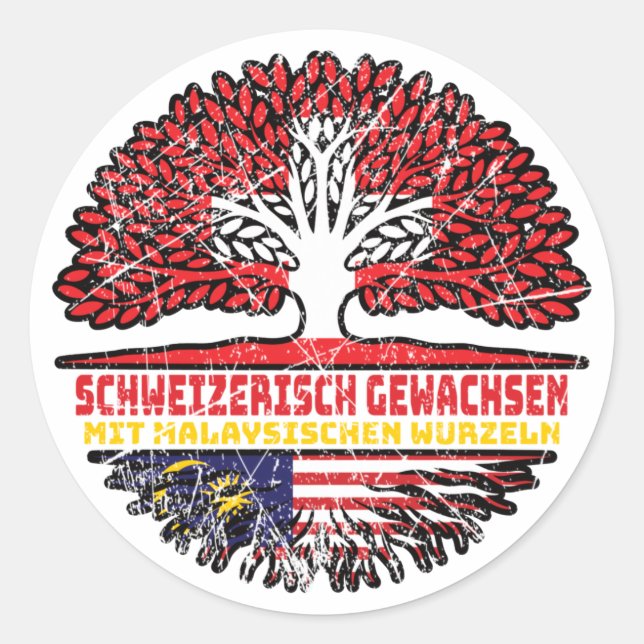 Malaysian Swiss Bauzel Classic Round Sticker (Front)