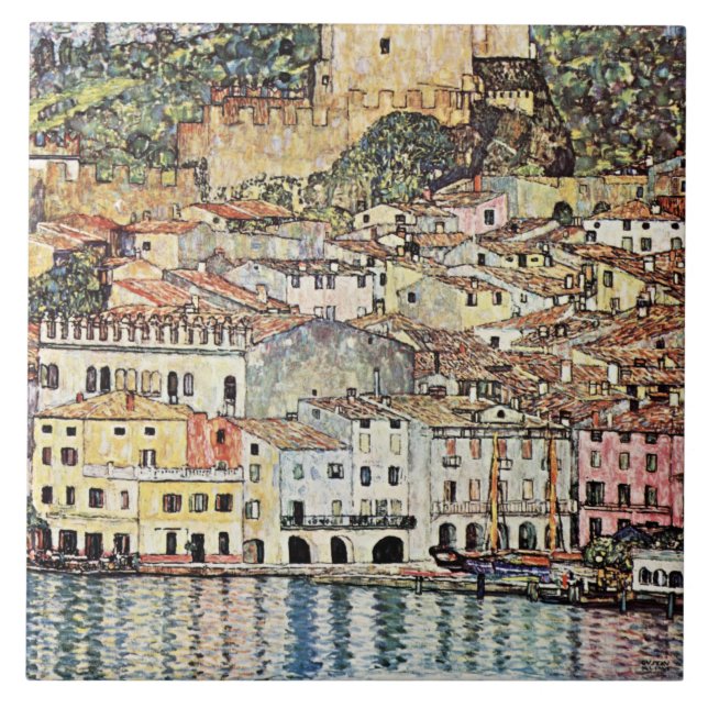 Malcesine am Gardasee by Gustav Klimt Tile (Front)