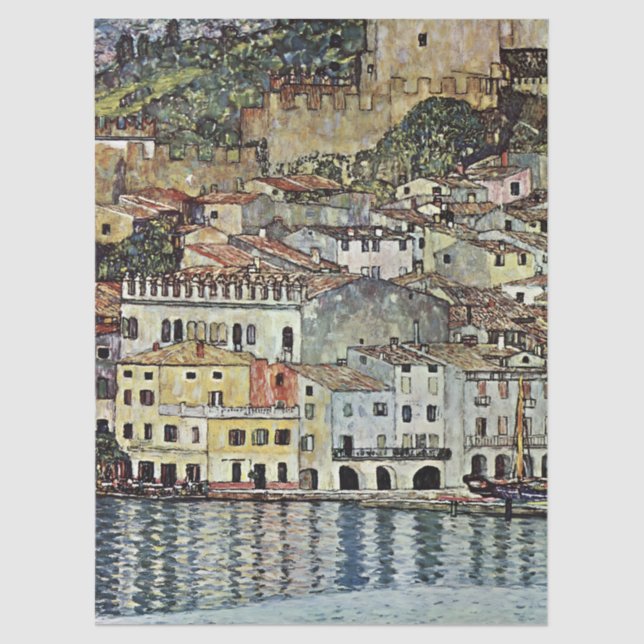 Malcesine at Lake Garda by Gustav Klimt Tissue Paper (Front)