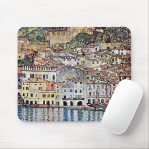 Malcesine at Lake Garda, Gustav Klimt Mouse Pad
