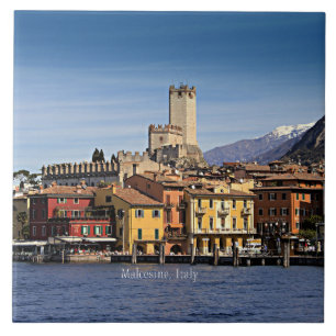 Malcesine, Italy scenic landscape Tile