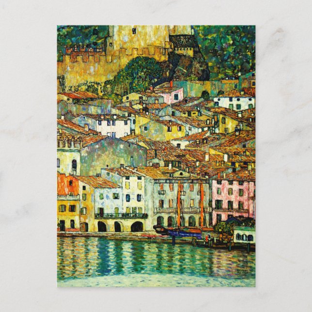 Malcesine on Lake Garda (1913), Gustav Klimt Postcard (Front)