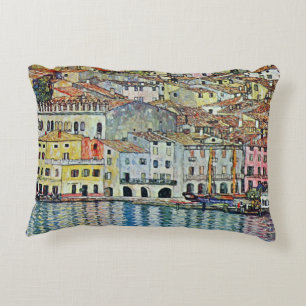 Malcesine on Lake Garda By Gustav Klimt Accent Pillow