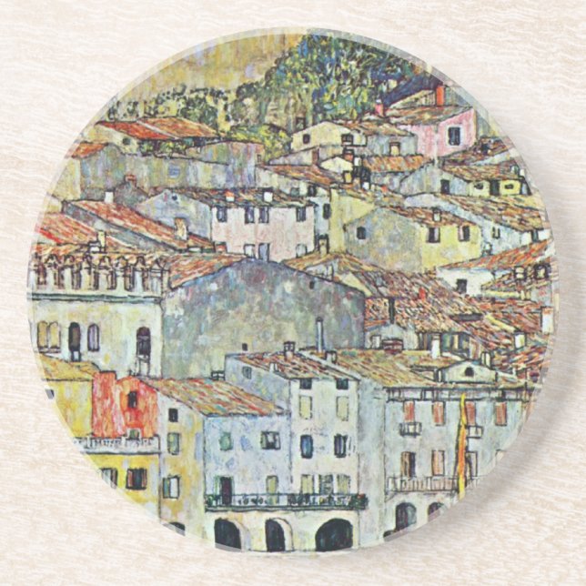 Malcesine on Lake Garda By Gustav Klimt Coaster (Front)