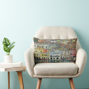 Malcesine on Lake Garda By Gustav Klimt Lumbar Pillow