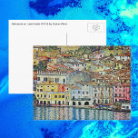 Malcesine on Lake Garda By Gustav Klimt Postcard<br><div class="desc">Malcesine on Lake Garda (1913) by Gustav Klimt is a vintage Victorian Era Art Nouveau fine art symbolism painting. A beautiful view of the Italian city of Malcesine with buildings and houses on the edge of the harbour. The homes and boats cast a reflection in the calm water. You can...</div>