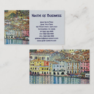 Malcesine on Lake Garda, Gustav Klimt, Vintage Art Business Card