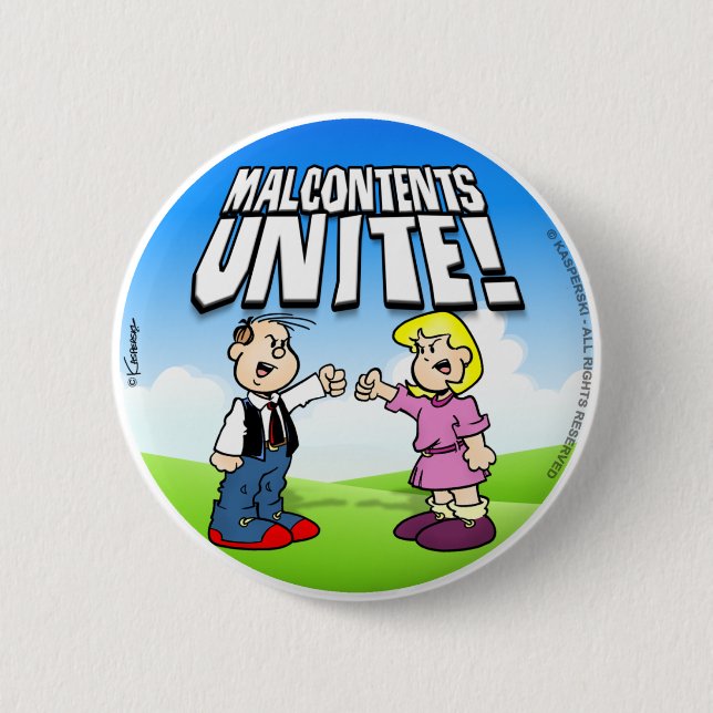Malcontents Unite 2 Inch Round Button (Front)