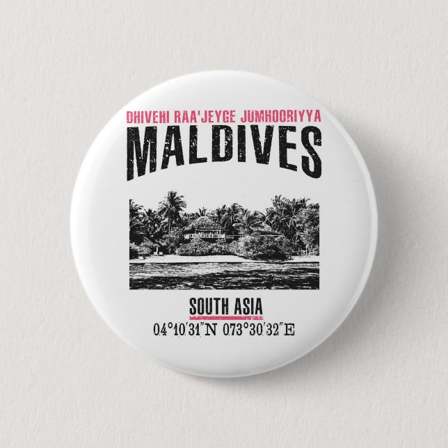 Maldives 2 Inch Round Button (Front)