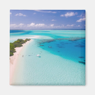 Maldives, aerial view of the beach magnet