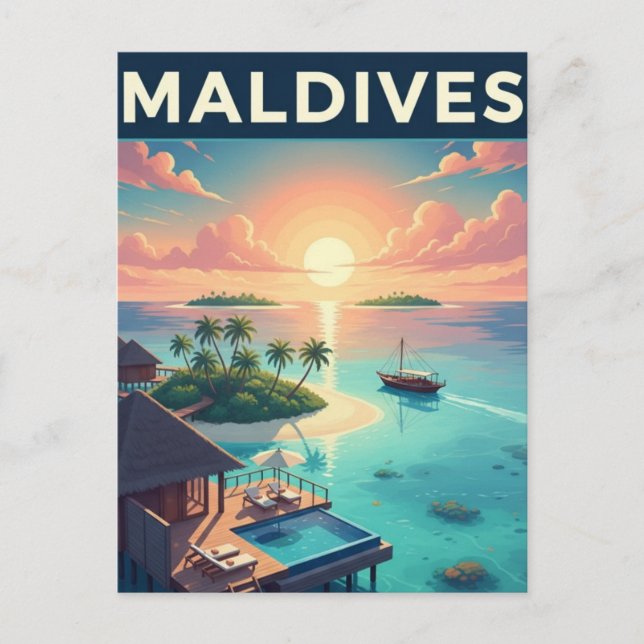 Maldives Atolls Indian Ocean Postcard (Front)