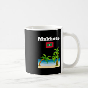 Maldives Beach Lover Travel Souvenir Maldivian Fla Coffee Mug
