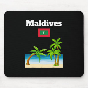 Maldives Beach Lover Travel Souvenir Maldivian Fla Mouse Pad