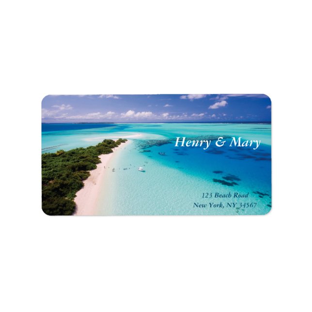 Maldives Beach (personalized name & address) Label (Front)