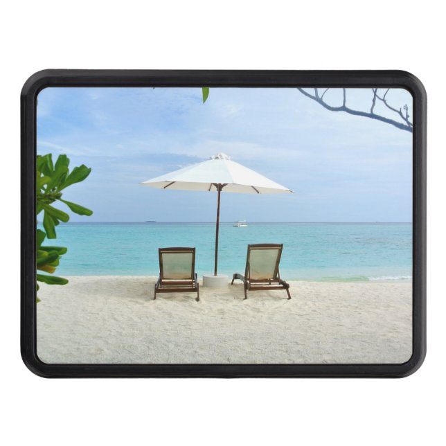 Maldives Beach Trailer Hitch Cover (Front)