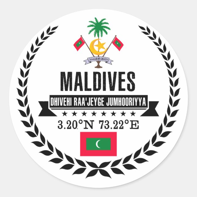 Maldives Classic Round Sticker (Front)