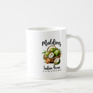 Maldives Coconut Indian Ocean Tropical Island Gps Coffee Mug