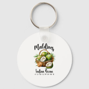 Maldives Coconut Indian Ocean Tropical Island Gps Keychain
