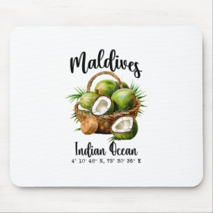 Maldives Coconut Indian Ocean Tropical Island Gps Mouse Pad