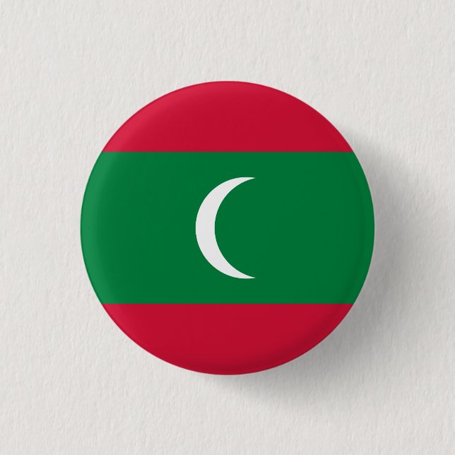 Maldives Flag 1 Inch Round Button (Front)