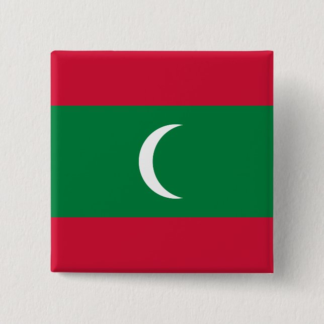 Maldives Flag 2 Inch Square Button (Front)