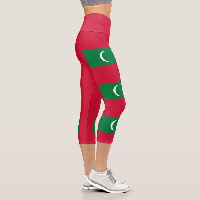 Maldives Flag Capri Leggings (Right)